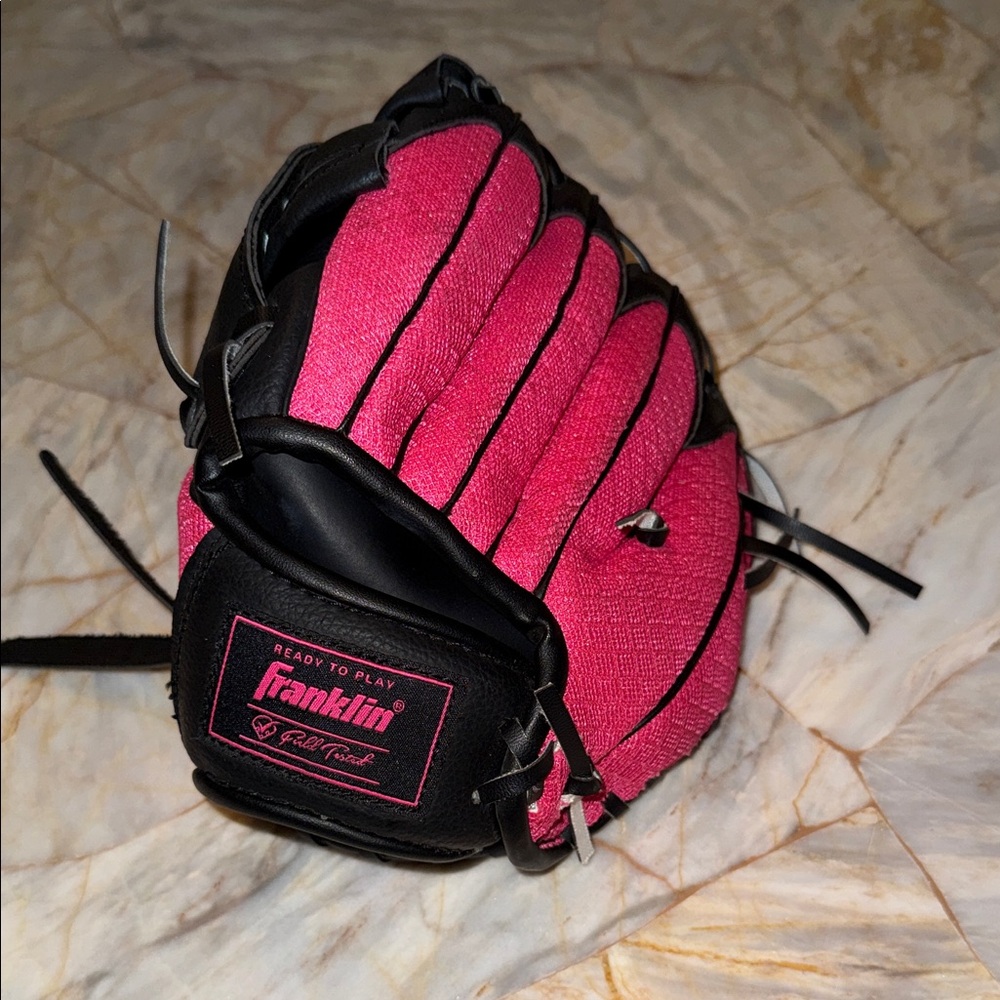 Franklin Mesh-Tek Baseball Softball Glove Pink Black Dura-Bond Lacing Right Hand